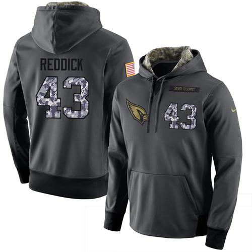 NFL Men's Nike Arizona Cardinals #43 Haason Reddick Stitched Black Anthracite Salute to Service Player Performance Hoodie - Click Image to Close